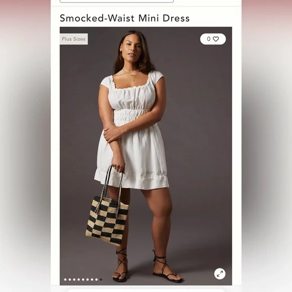 Anthropologie Smock Waist Mini Dress - Picture 2 of 10